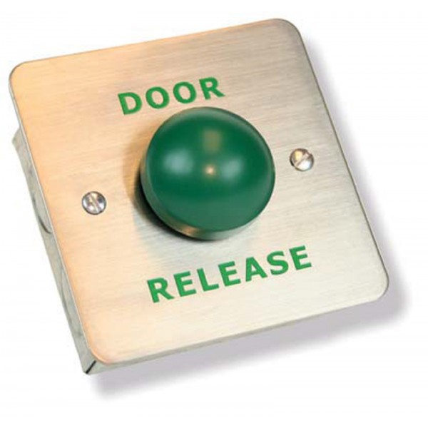 Stainless Steel Door Release Green Dome Button
